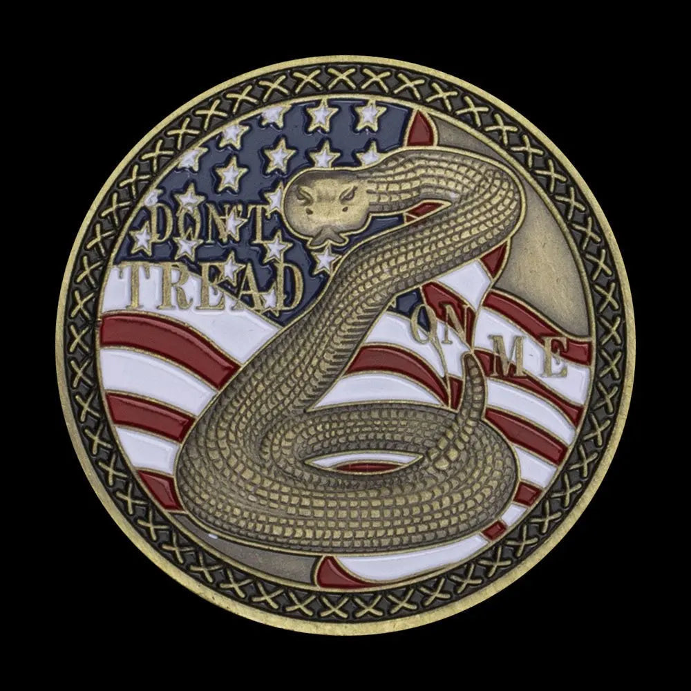 The Second Amendment Souvenir Dont Tread on Me Snake Coin The Right To Keep and Bear Arms Copper Plated Commemorative Coin 1078-Chinese Style Finds™