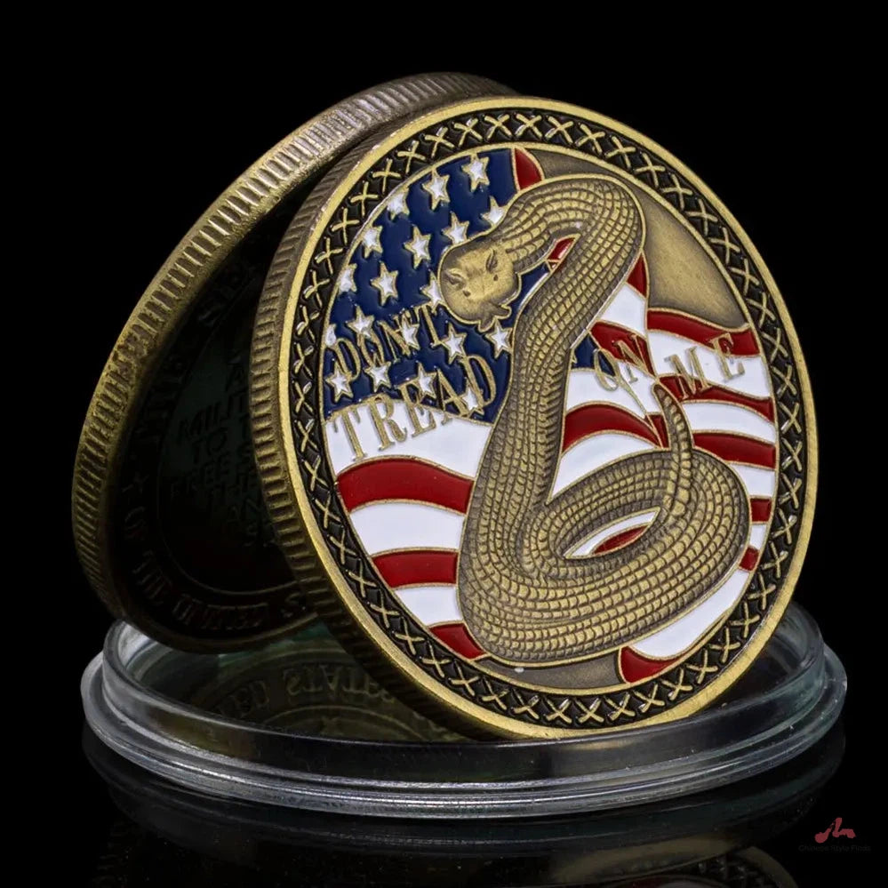 The Second Amendment Souvenir Dont Tread on Me Snake Coin The Right To Keep and Bear Arms Copper Plated Commemorative Coin 1078-Chinese Style Finds™