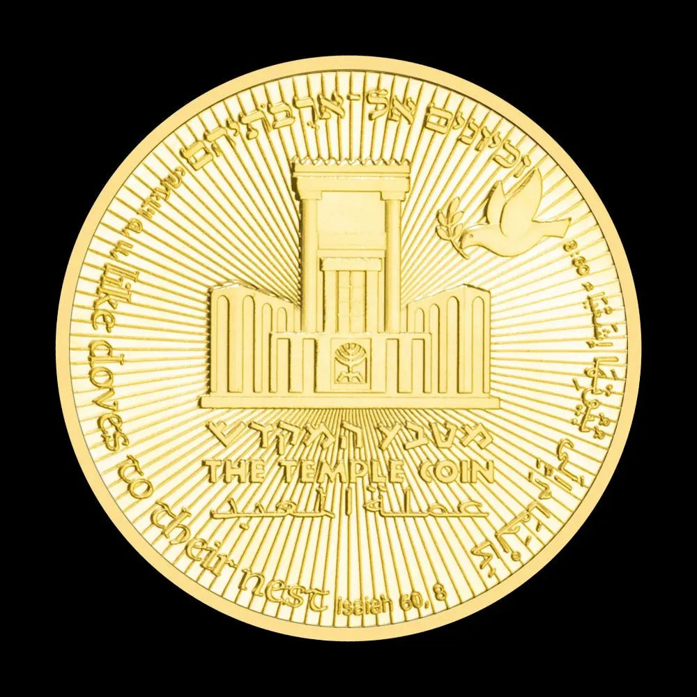 The Temple Coin Donald Trump Golden Plated Souvenir Coin King Cyrus Jewish TempleJerusalemIsrael Non-currency Commemorative Coin 1635-Chinese Style Finds™