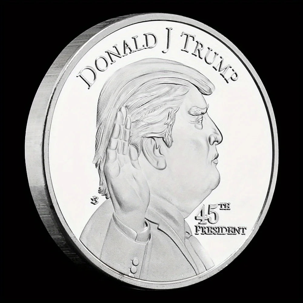 The White House Collectible Silvery Plated Souvenir Coin 45th President of United States Donald Trump Commemorative Coin 1661-Chinese Style Finds™