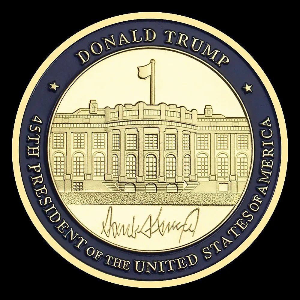 The White House Gold Plated Souvenirs and Gift Ideas Golden Coins 45th President of United States Donald Trump Commemorative Coin 1555-Chinese Style Finds™