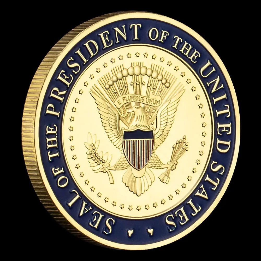 The White House Gold Plated Souvenirs and Gift Ideas Golden Coins 45th President of United States Donald Trump Commemorative Coin 1555-Chinese Style Finds™