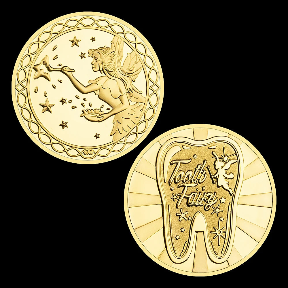 Tooth Fairy Collectible Silvery Golden Plated Souvenir Coin Lucky Coin Commemorative Coin Creative Gift 1653-Chinese Style Finds™