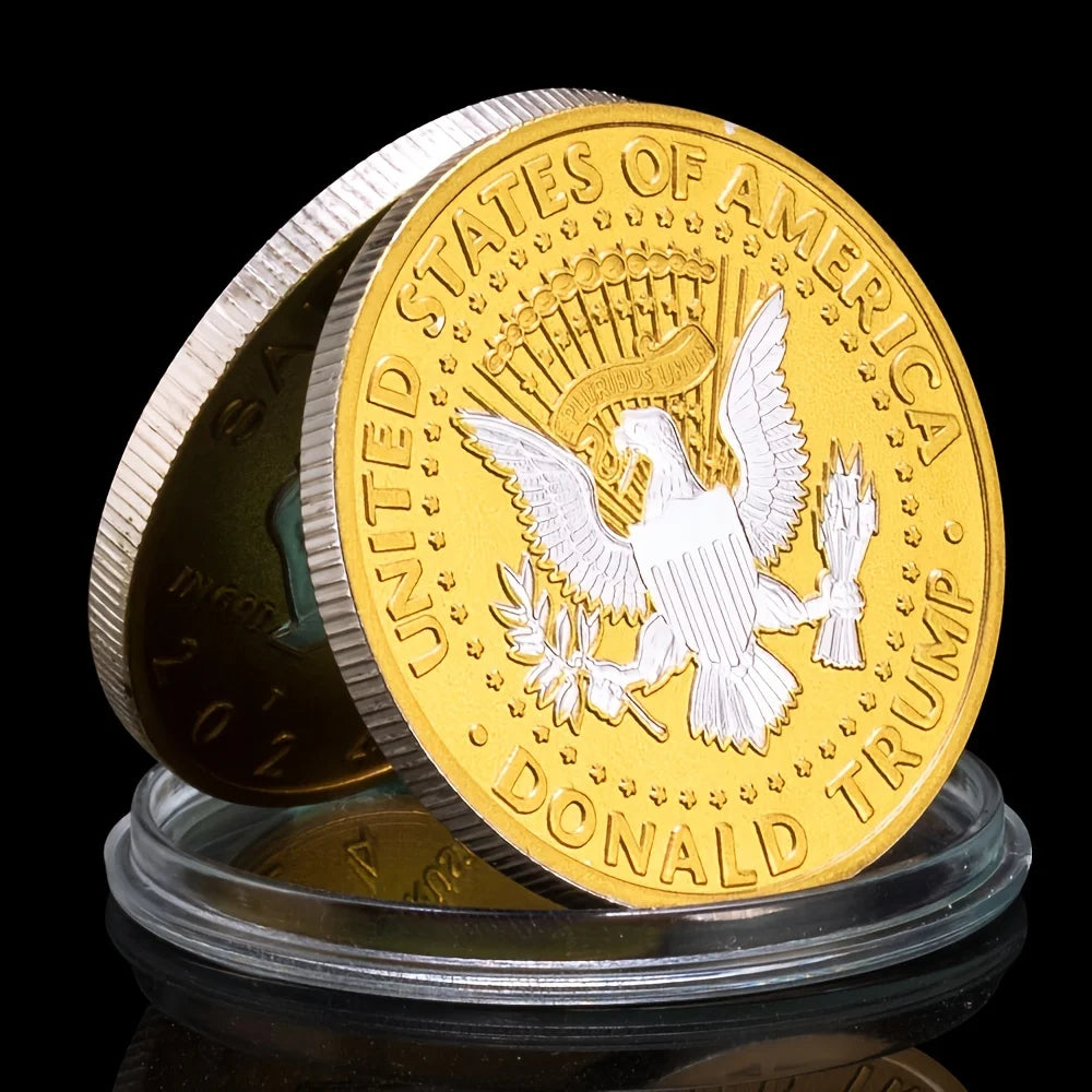 Trump 2024 Coins Save America Again US Coin GoldenPlated Souvenirs and Gift Ideas In God We Trust Home Decorations Commemorative Coin 1702-Chinese Style Finds™