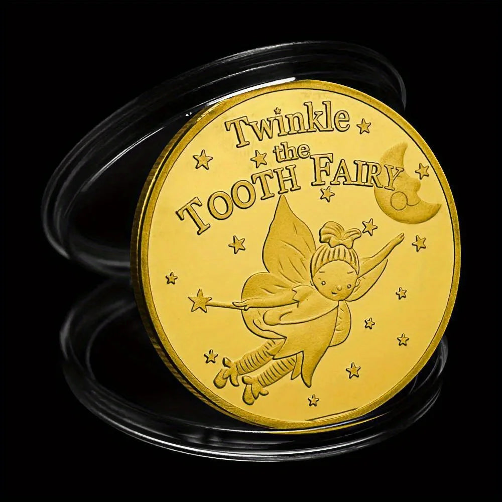 Twinkle The Tooth Fairy Collectible Golden Plated Souvenir Coin Gift Cinderella Crystal Shoes Commemorative Coin 1428-Chinese Style Finds™