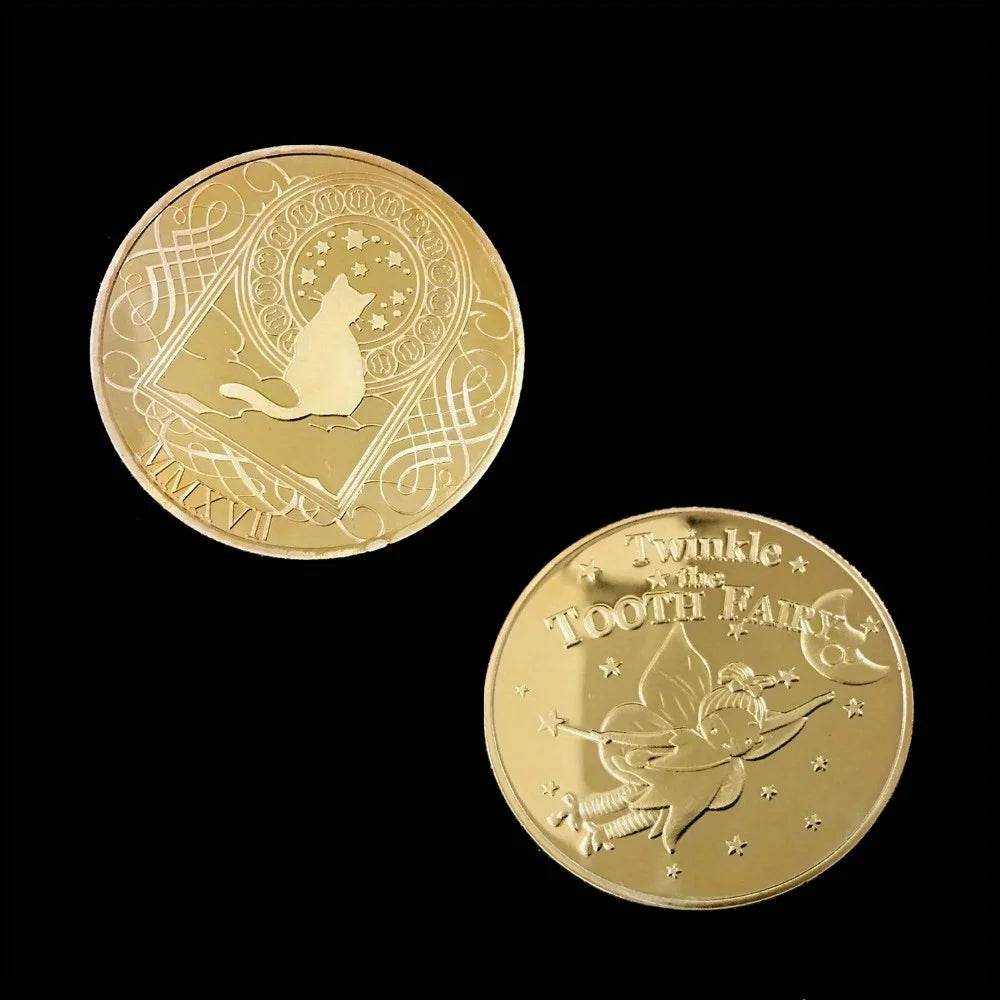 Twinkle Tooth Fairy Collectible Golden Plated Souvenir Gift From The Tooth Fairy Coin Collection Gift Commemorative Coin 1334-Chinese Style Finds™