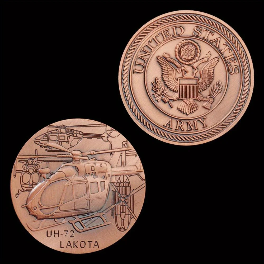 UH-72 LAKOTA US Army Challenge Coin Copper Coin Plated Honor Coin Military Fans Collectible Gift Commemorative Coin 1410-Chinese Style Finds™