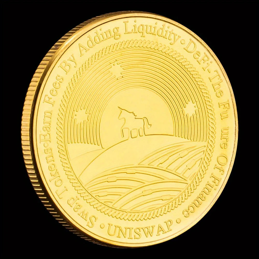 UNISWAP Cryptocurrency Physical Golden Plated Souvenir Gift Creative Crypto Coin Commemorative Coin 1253-Chinese Style Finds™