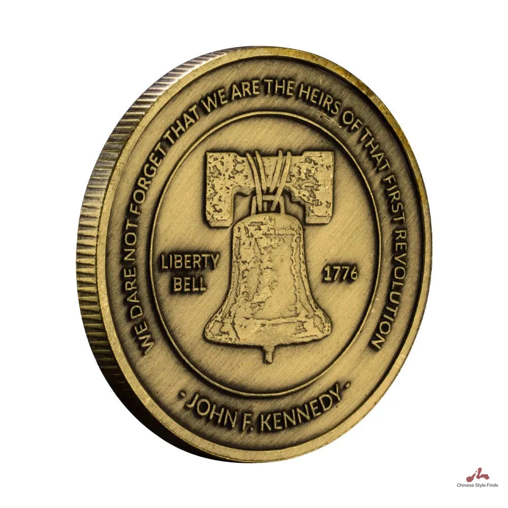 US Liberty Bell Souvenir Coin Kennedy Snake Pattern Commemorative Coin Collectibles United We Stand Bronze Plated Coin 1084-Chinese Style Finds™