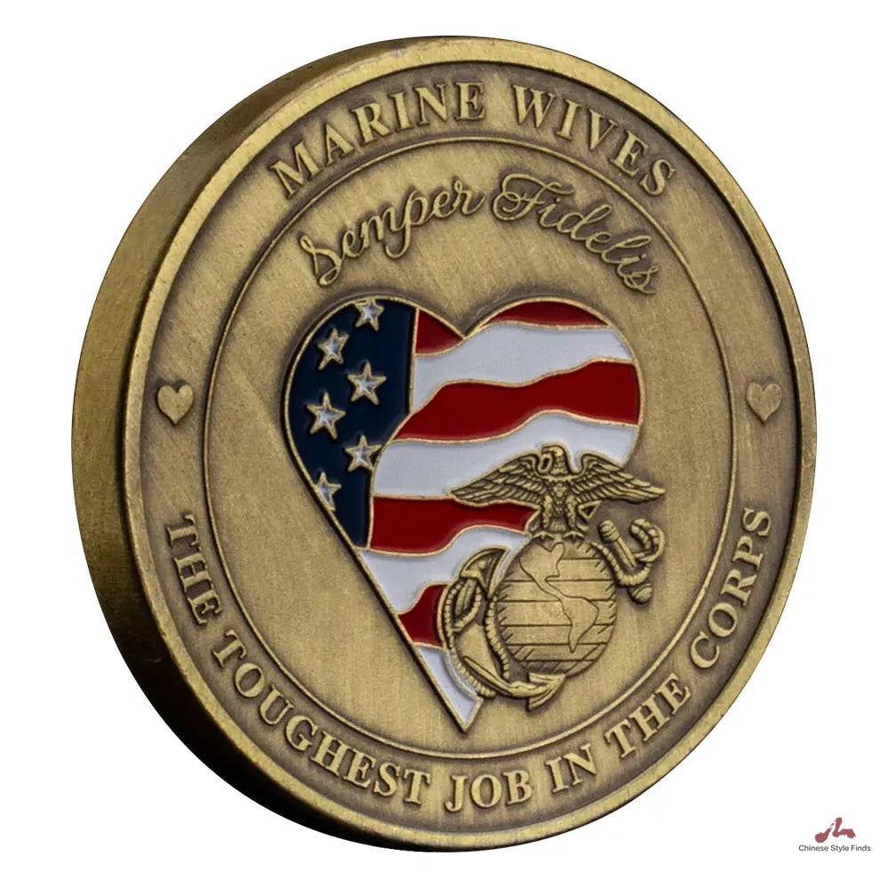 US Marine Corps Challenge Coins Marine Wives The Toughest Job In The Corps Bronze Plated Commemorative Coin Semper Fidelis Coin 1070-Chinese Style Finds™