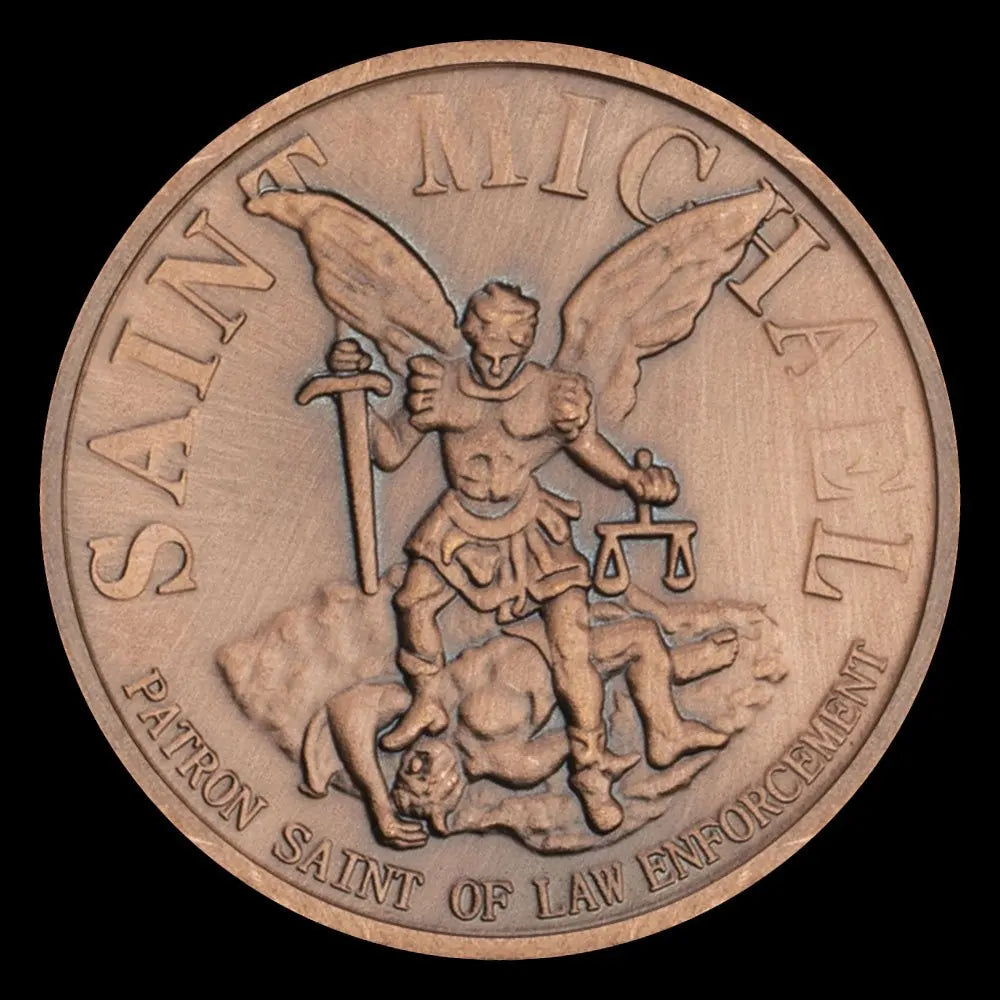 US Seattle Police Department Souvenir Bronze Plated Coin Patron Saint of Law Enforcement ST.Micheal Challenge Coin 1164-Chinese Style Finds™