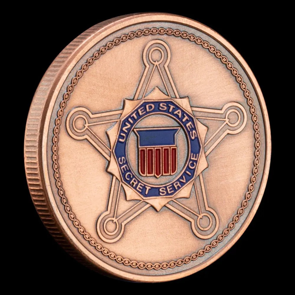 US Secret Service Military Coin Saint Micheal Patron Saint of Law Enforcement Bronze Plated Challenge Coin Collection Gift 1198-Chinese Style Finds™