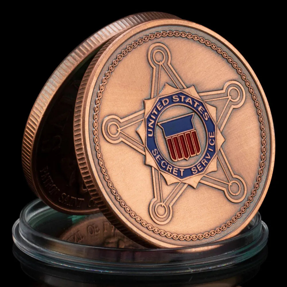 US Secret Service Military Coin Saint Micheal Patron Saint of Law Enforcement Bronze Plated Challenge Coin Collection Gift 1198-Chinese Style Finds™