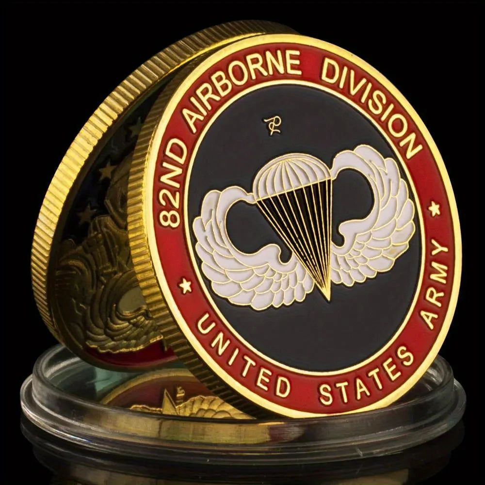 USA 82nd Airborne Division Challenge Coin United States Army Souvenir Gift Ideas Golden Plated Commemorative Coin Decorations 1244-Chinese Style Finds™