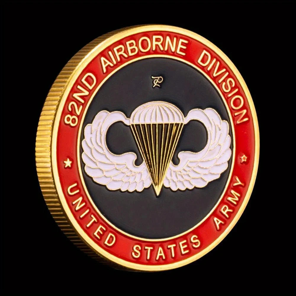 USA 82nd Airborne Division Challenge Coin United States Army Souvenir Gift Ideas Golden Plated Commemorative Coin Decorations 1244-Chinese Style Finds™