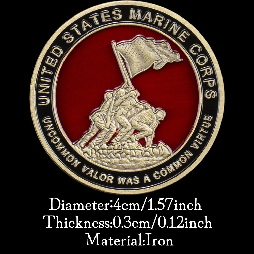 USA Marine Corps Semper Fidelis Commemorative Coin Uncommon Valor Was A Common Souvenir Coin Golden Plated Challenge Coin 1599-Chinese Style Finds™