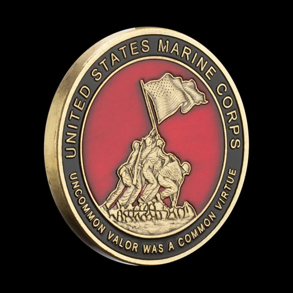 USA Marine Corps Semper Fidelis Commemorative Coin Uncommon Valor Was A Common Souvenir Coin Golden Plated Challenge Coin 1599-Chinese Style Finds™