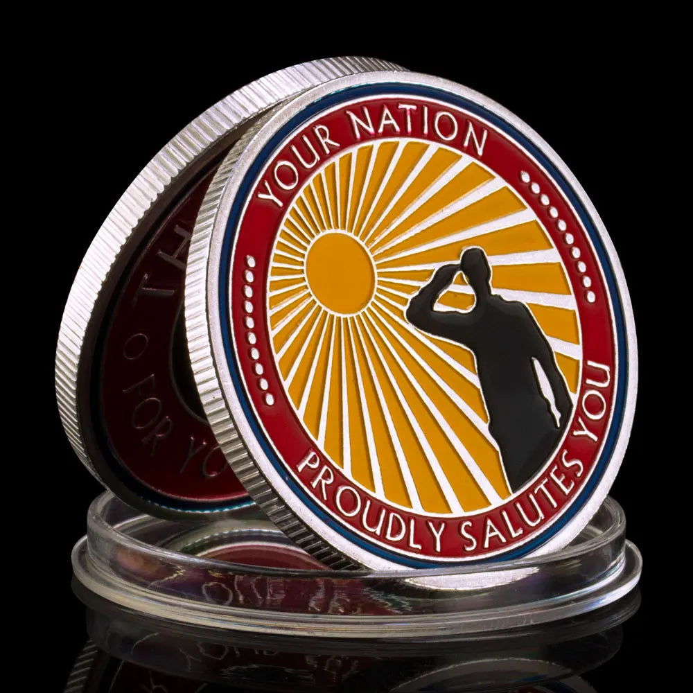 USA Military Coin Thank You for Your Service Challenge Coin Honor Coin Proudly Salutes You Veteran Commemorative Coin 1693-Chinese Style Finds™