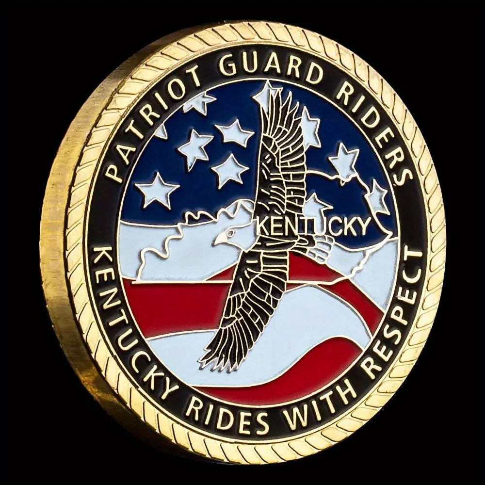 USA Patriot Guard Riders Souvenir Coin Golden Plated Commemorative Coin Bald Eagle Patriot Challenge Coin 1146-Chinese Style Finds™