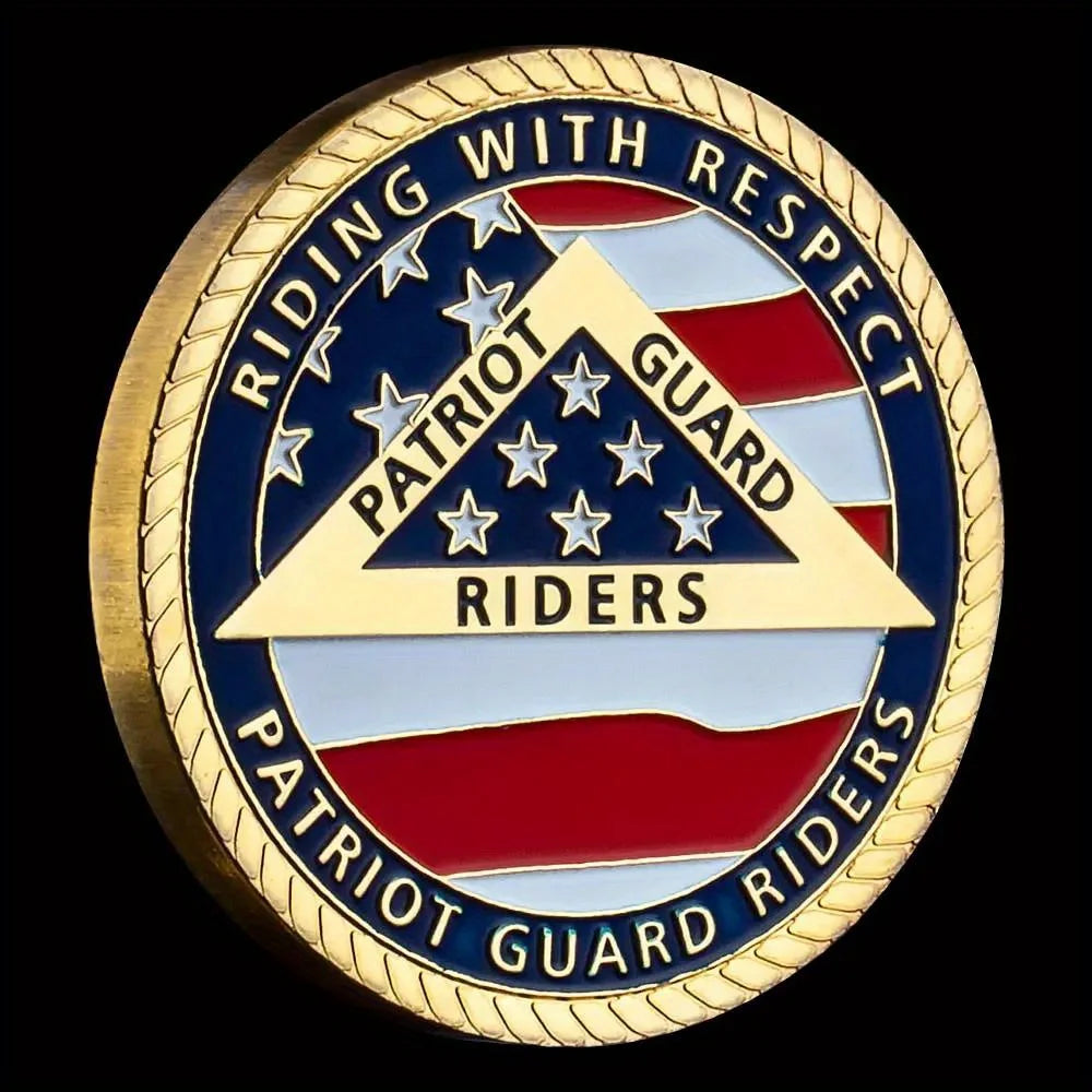 USA Patriot Guard Riders Souvenir Coin Golden Plated Commemorative Coin Bald Eagle Patriot Challenge Coin 1146-Chinese Style Finds™