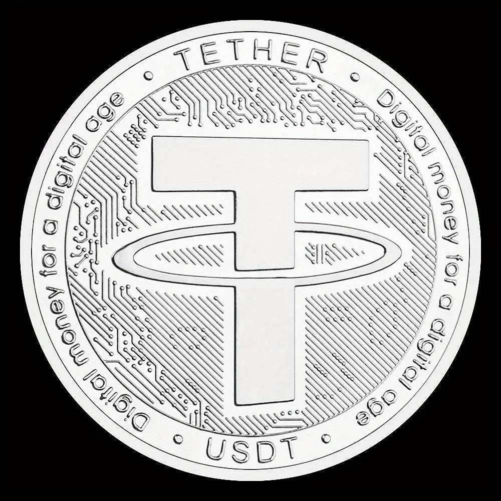 USDT Cryptocurrency Physical Coin Tether USD Collectible Golden Plated Crypto Coin Souvenir Gift Commemorative Coin 1230-Chinese Style Finds™