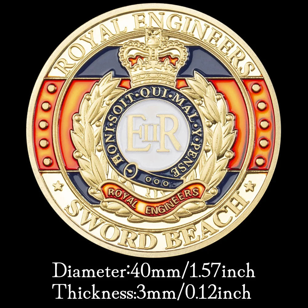 United Kindom Royal Engineers Normandy Landing Sword Beach Souvenir Coin Gold Plated Commemorative Coin 1159-Chinese Style Finds™