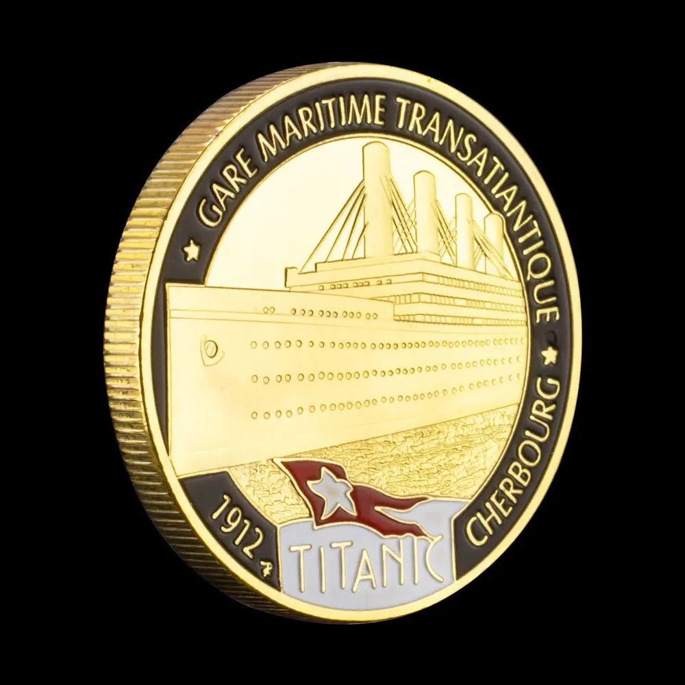 United Kindom Titanic Souvenir Gare Maritime Transatian Tique Collectible Golden Plated Coin Collection Gift Commemorative Coin 1103-Chinese Style Finds™