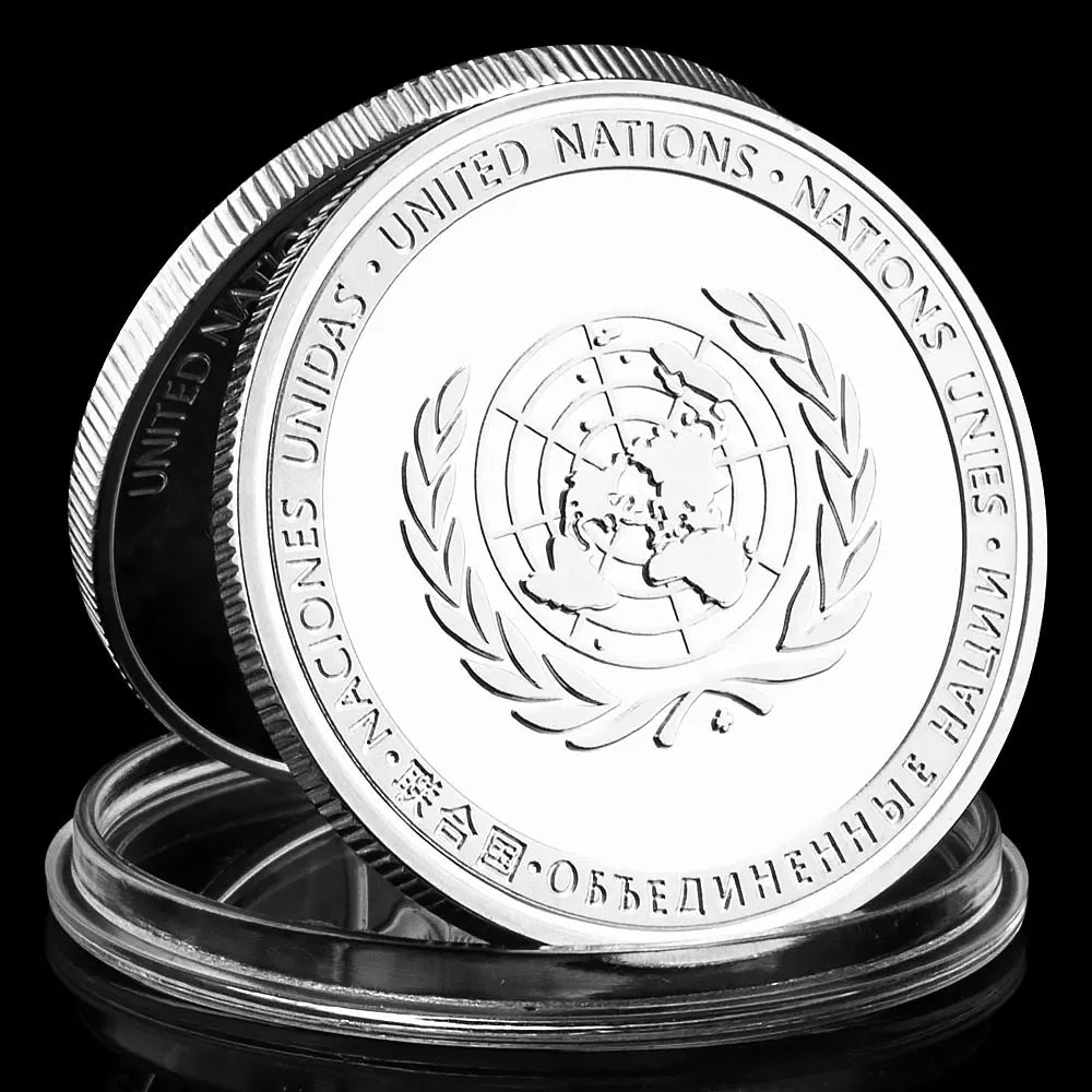 United Nations Peace Keeping Operations Collectible Silveer Plated Souvenir Coin Creative Gift Collection Commemorative Coin 1535-Chinese Style Finds™