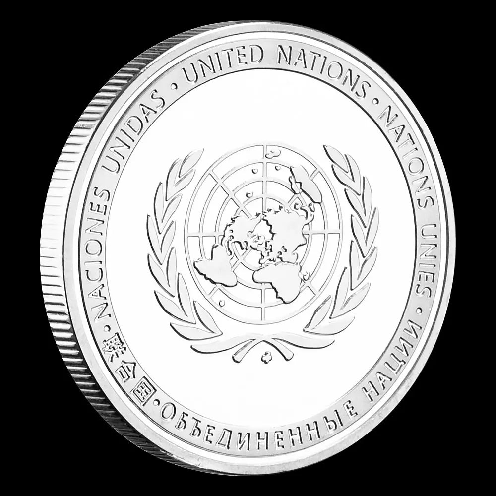 United Nations Peace Keeping Operations Collectible Silveer Plated Souvenir Coin Creative Gift Collection Commemorative Coin 1535-Chinese Style Finds™