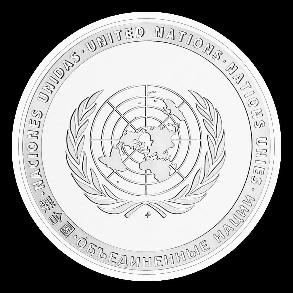 United Nations Peaceful Uses of Outer Space Souvenir Silver Plated Coin Peace Dove Pattern Collectible Commemorative Coin 1163-Chinese Style Finds™