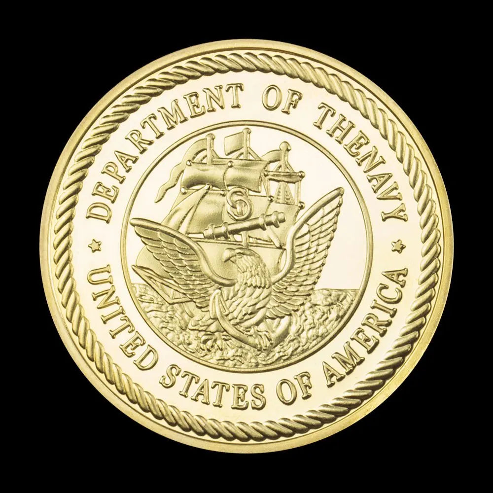 United Navy Oriskany CV-34 Aircraft Carrier Souvenir Coin Gold Plated Challenge Coin Department of The Navy Commemorative Coin 1166-Chinese Style Finds™