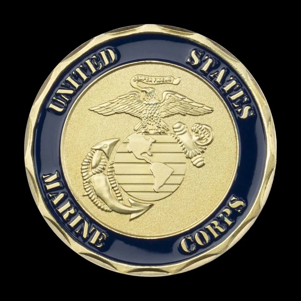 United States 1st Marine Division Souvenir Golden Plated Coin No Better Friend No Worse Enemy Commemorative Coin Challenge Coin 1662-Chinese Style Finds™