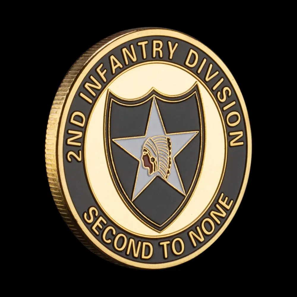 United States 2nd Infantry Division Department of The Army Souvenir Golden Challenge Coin Second To None Commemorative Coin 1519-Chinese Style Finds™