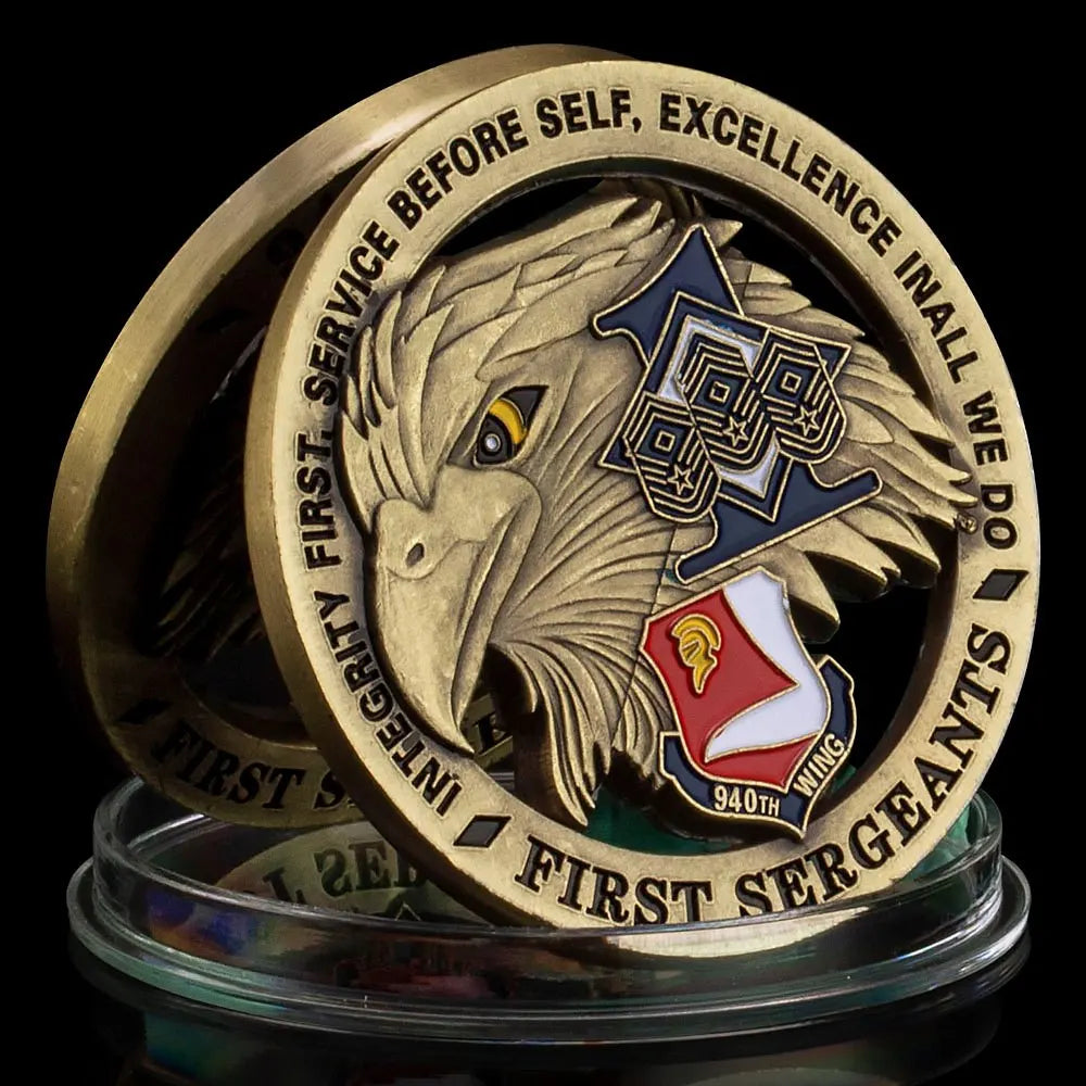 United States 940th Wing First Sergeants Souvenir Coin American Veteran Air Force Military Copper Plated Commemorative Coin 1616-Chinese Style Finds™