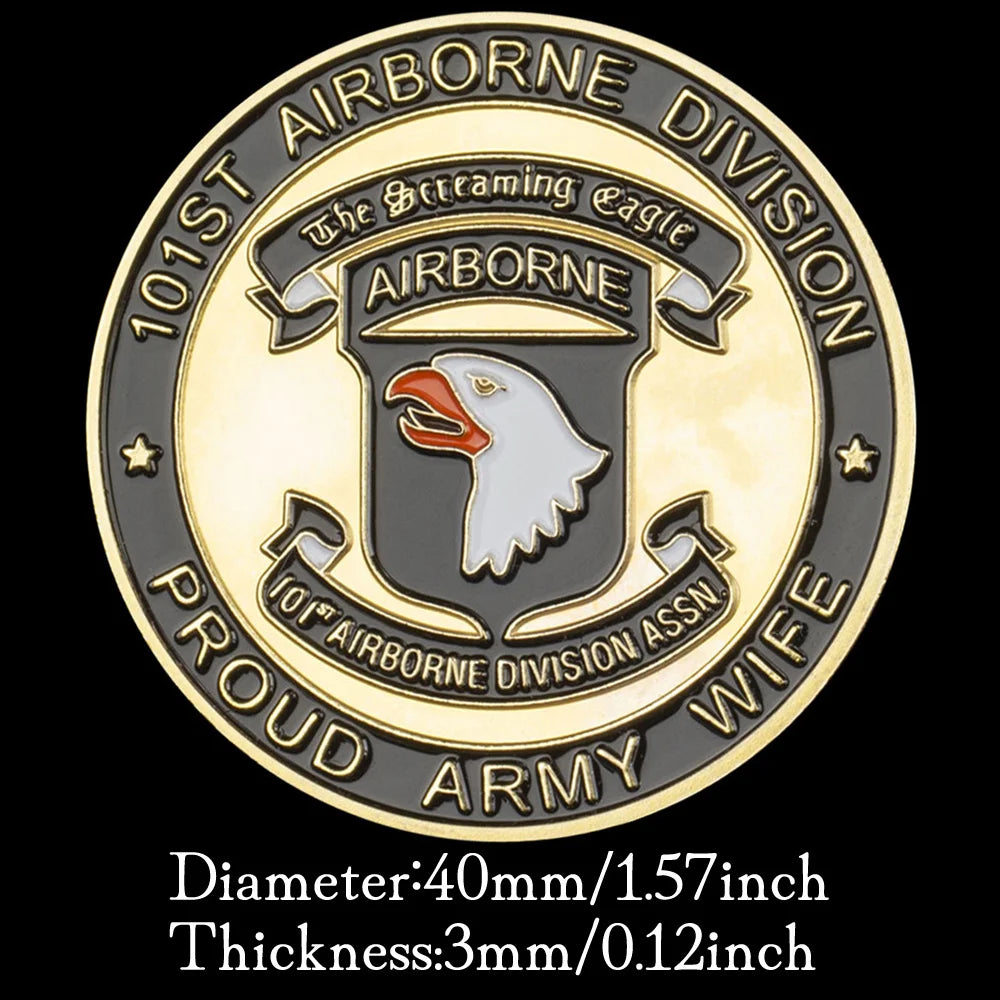 United States Air Force 101st Airborne Division Souvenir Coin Screaming Eagle Gold Plated Challenge Coin Commemorative Coin 1504-Chinese Style Finds™