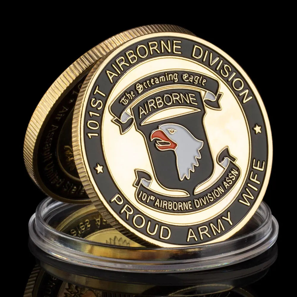 United States Air Force 101st Airborne Division Souvenir Coin Screaming Eagle Gold Plated Challenge Coin Commemorative Coin 1504-Chinese Style Finds™