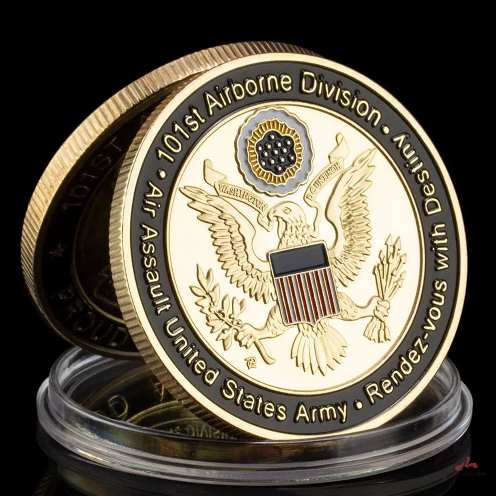 United States Air Force 101st Airborne Division Souvenir Coin Screaming Eagle Gold Plated Challenge Coin Commemorative Coin 1504-Chinese Style Finds™