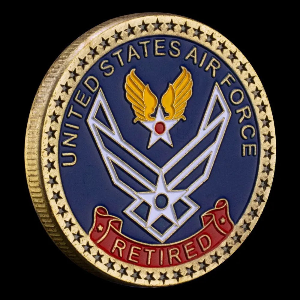 United States Air Force Retired Souvenir Bronze Plated Coin Veteran Collectible Challenge Coin US Air Force Commemorative Coin 1574-Chinese Style Finds™