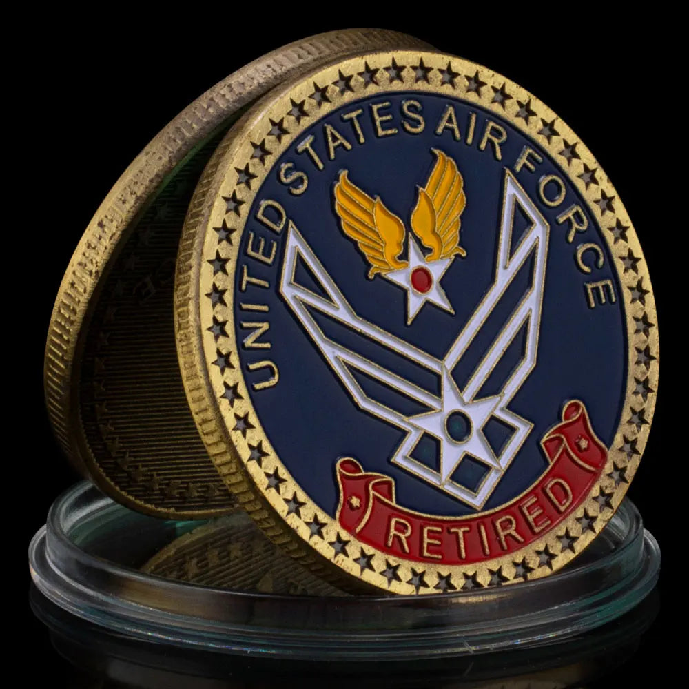 United States Air Force Retired Souvenir Bronze Plated Coin Veteran Collectible Challenge Coin US Air Force Commemorative Coin 1574-Chinese Style Finds™