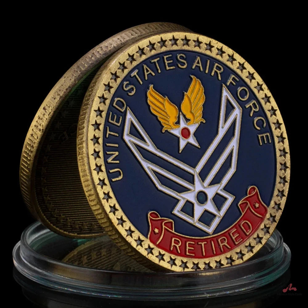 United States Air Force Retired Souvenir Bronze Plated Coin Veteran Collectible Challenge Coin US Air Force Commemorative Coin 1574-Chinese Style Finds™