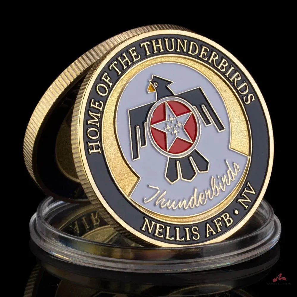 United States Air Force Thunderbirds Souvenir Golden Plated Coin Home of The Thunderbirds Commemorative Coin Challenge Coin 1679-Chinese Style Finds™