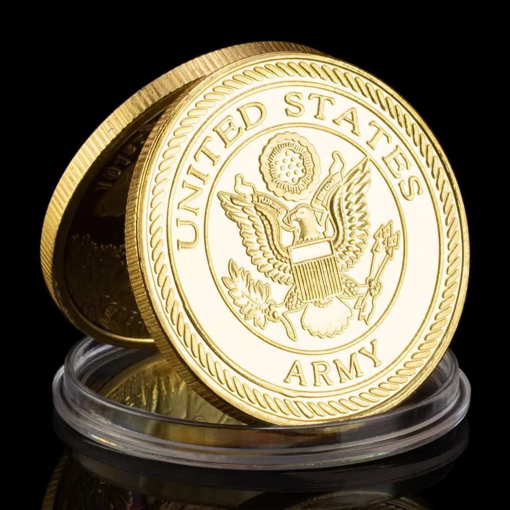 United States Army 101st Airborne Division Souvenir Coin GoldenPlated Commemorative Coin Military Fan Collectible Challenge Coin 1670-Chinese Style Finds™