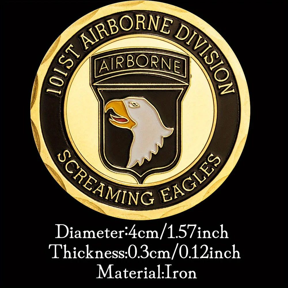 United States Army 101st Airborne Division Souvenir Coin Screaming Eagle Golden Plated Challenge Coin Commemorative Coins 1247-Chinese Style Finds™