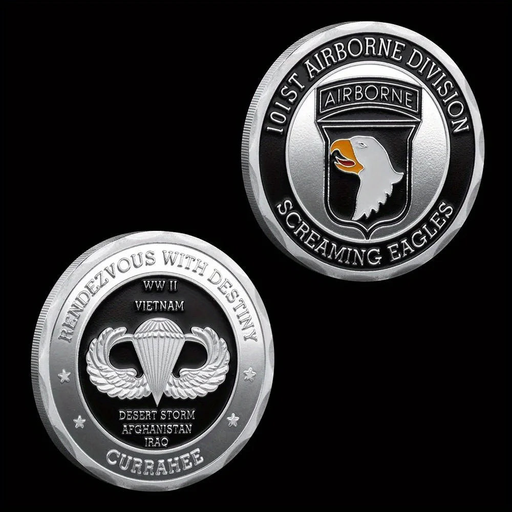 United States Army 101st Airborne Division Souvenir Coin Screaming Eagle Golden Plated Challenge Coin Commemorative Coins 1247-Chinese Style Finds™