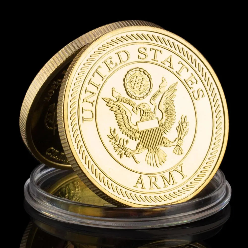 United States Army 10th Mountain Division Souvenir Coin ClimbTo Glory Golden Plated Commemorative CoinCollectible Challenge Coin 1669-Chinese Style Finds™