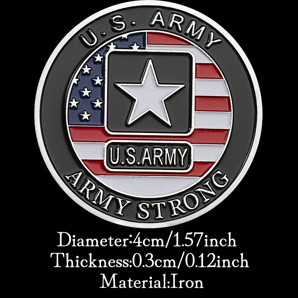 United States Army 173d Airborne Brigade Souvenir Silvery Plated Challenge Coin US Army Strong Collectible Commemorative Coin 1685-Chinese Style Finds™