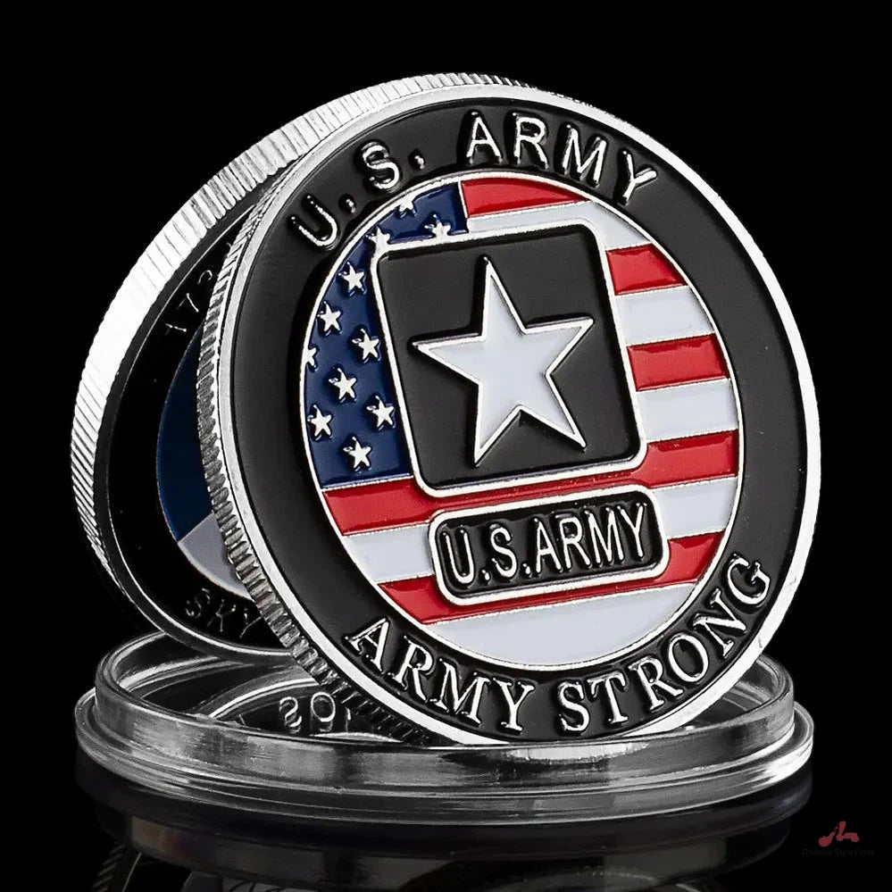 United States Army 173d Airborne Brigade Souvenir Silvery Plated Challenge Coin US Army Strong Collectible Commemorative Coin 1685-Chinese Style Finds™