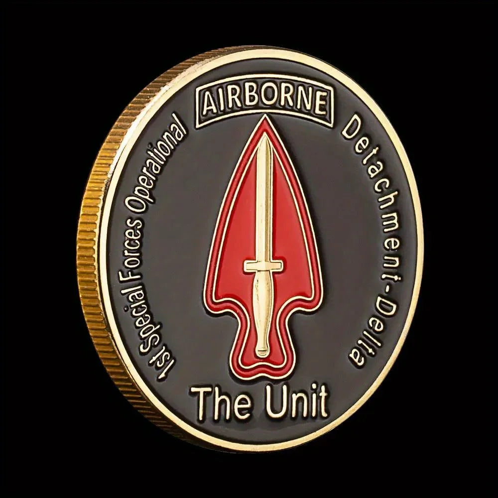 United States Army 1st Special Forces Operational Challenge Coin Airborne Delta Force Souvenirs Golden Plated Commemorative Coins 1538-Chinese Style Finds™