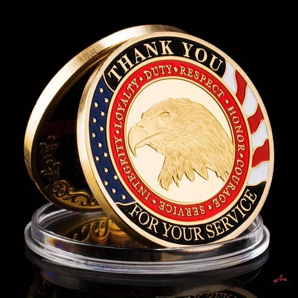 United States Army Challenge Coin Airforce Commemorative Coins Golden Plated Home Decorations Thank You for Your Sevice 1274-Chinese Style Finds™