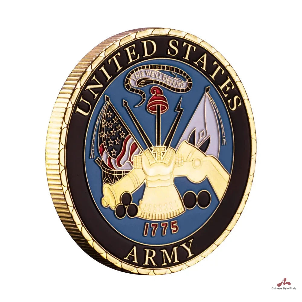 United States Army Department of The Army Souvenir Collectible Gift Collection Art Commemorative Coin Golden Plated Military Coin 1112-Chinese Style Finds™